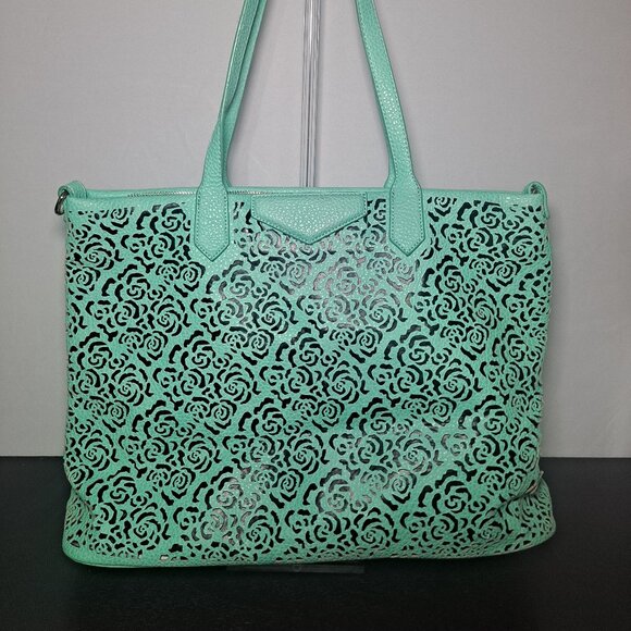 Share Pink Haley Lavendar Tote Bag with floral pattern - Picture 1 of 7